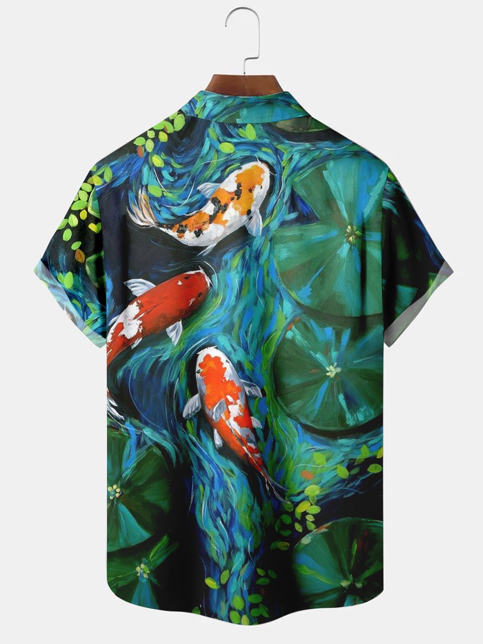 Men's Fish Illustration Casual Hawaiian Shirt