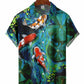 Hawaiian Shirt / Adults / S Men's Fish Illustration Casual Hawaiian Shirt