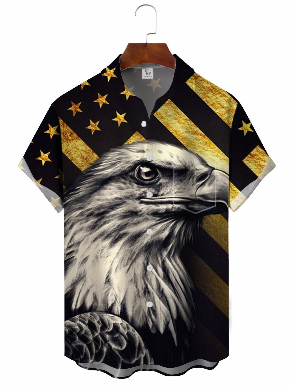 Hawaiian Shirt / Adults / S Men's Flag Eagle Vintage Hawaiian Shirt
