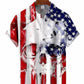 Hawaiian Shirt / Adults / S Men's Flag Skull Vintage Hawaiian Shirt