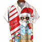 Hawaiian Shirt / Adults / S Men's Funny Santa Claus Printing Casual Hawaiian Shirt