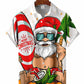Hawaiian Shirt / Adults / S Men's Funny Santa Claus Printing Casual Hawaiian Shirt