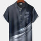 Hawaiian Shirt / Adults / S Men's Geometric Gradient 3D Line Holiday Palm Tree Hawaiian Shirt