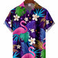Hawaiian Shirt / Adults / S Men's Hawaiian Floral Flamingo Hawaiian Shirt