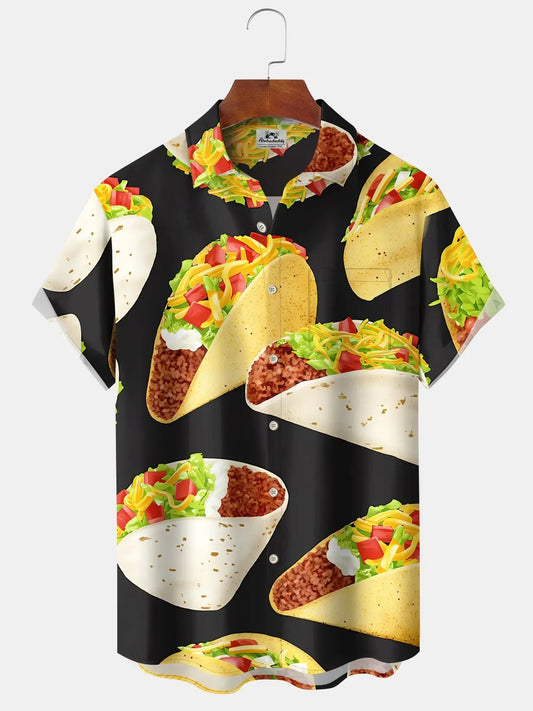 Hawaiian Shirt / Adults / S Men's Hawaiian Food Taco Hawaiian Shirt