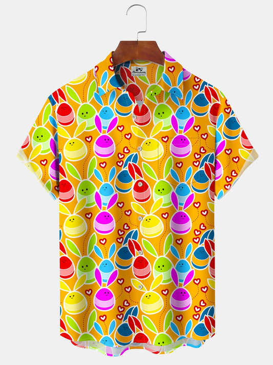 Hawaiian Shirt / Adults / S Men's Holiday Cartoon Easter Bunny Hawaiian Shirt