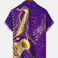 Men's Mardi Gras Musical Instrument Casual Hawaiian Shirt
