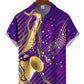 Hawaiian Shirt / Adults / S Men's Mardi Gras Musical Instrument Casual Hawaiian Shirt
