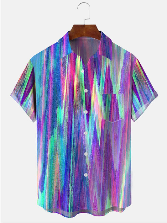 Hawaiian Shirt / Adults / S Men's Multicolor Abstract Casual Hawaiian Shirt