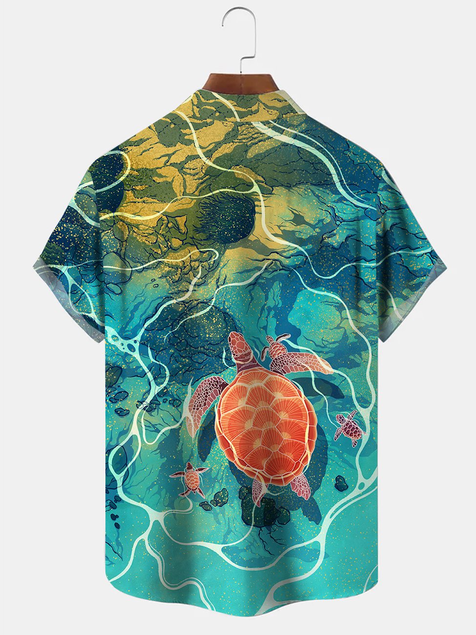 Men's Ocean Print Turtle Hawaiian Shirt