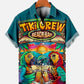 Hawaiian Shirt / Adults / S Men's Parrot Tiki Bar Print Loose Hawaiian Shirt