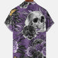 Men's Purple Hawaiian Floral Skull Hawaiian Shirt