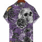 Hawaiian Shirt / Adults / S Men's Purple Hawaiian Floral Skull Hawaiian Shirt