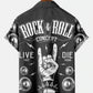Men's Rock Poster Print Casual Loose Hawaiian Shirt