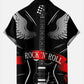 Men's Simple Casual Music Electric Guitar Splicing Lapel Hawaiian Shirt