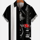 Hawaiian Shirt / Adults / S Men's Simple Casual Music Electric Guitar Splicing Lapel Hawaiian Shirt