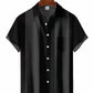 Hawaiian Shirt / Adults / S Men's Solid Bowling Casual Hawaiian Shirt