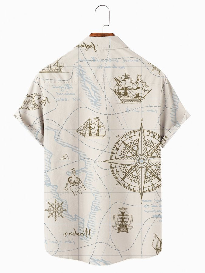 Men's Steamer Print Hawaiian Shirt