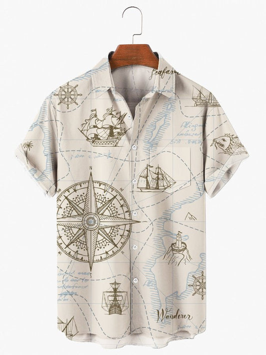 Hawaiian Shirt / Adults / S Men's Steamer Print Hawaiian Shirt