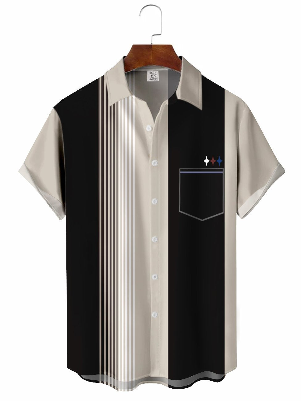 Hawaiian Shirt / Adults / S Men's Stripes Bowling Casual Hawaiian Shirt