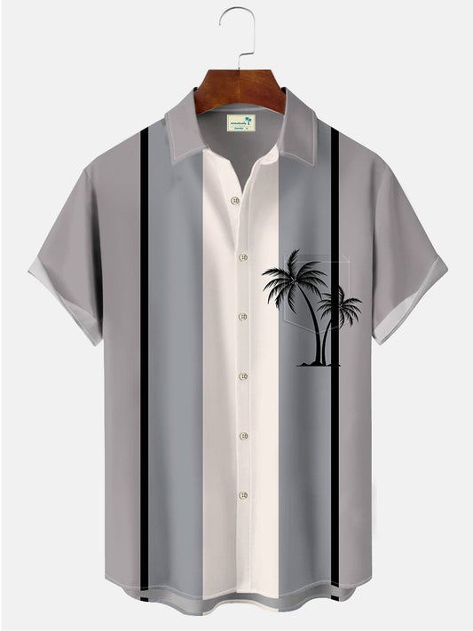 Hawaiian Shirt / Adults / S Men's Summer Coconut Tree Vintage Bowling Hawaiian Shirt