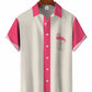 Hawaiian Shirt / Adults / S Men's Valentine's Day Flamingo Bowling Hawaiian Shirt