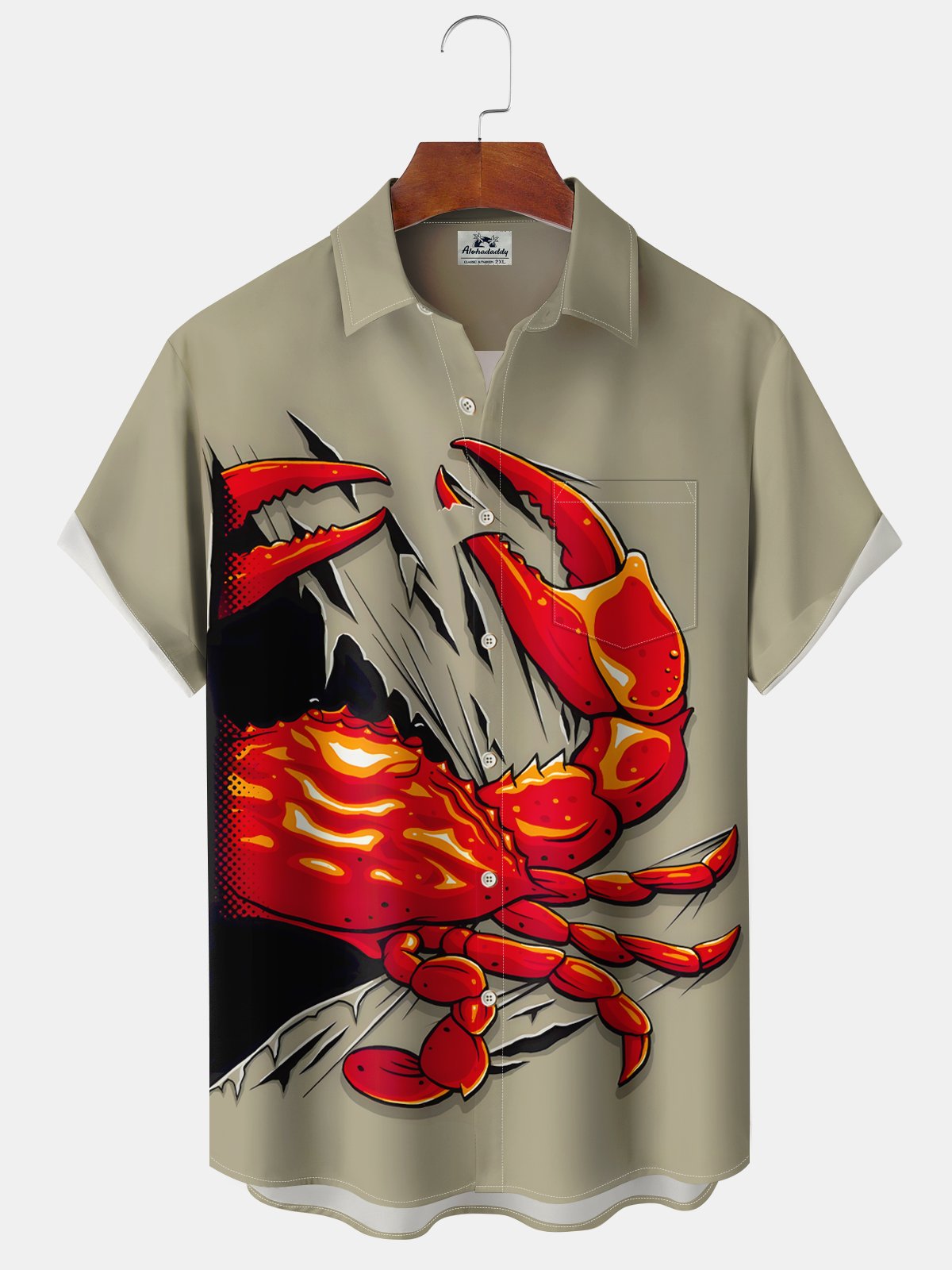 Hawaiian Shirt / Adults / S Men's Vintage Holiday Crab Sea Life Hawaiian Shirt
