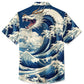 Men's Vintage Japanese Ukiyoe Wave Dragon Hawaiian Shirt