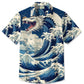 Hawaiian Shirt / Adults / S Men's Vintage Japanese Ukiyoe Wave Dragon Hawaiian Shirt
