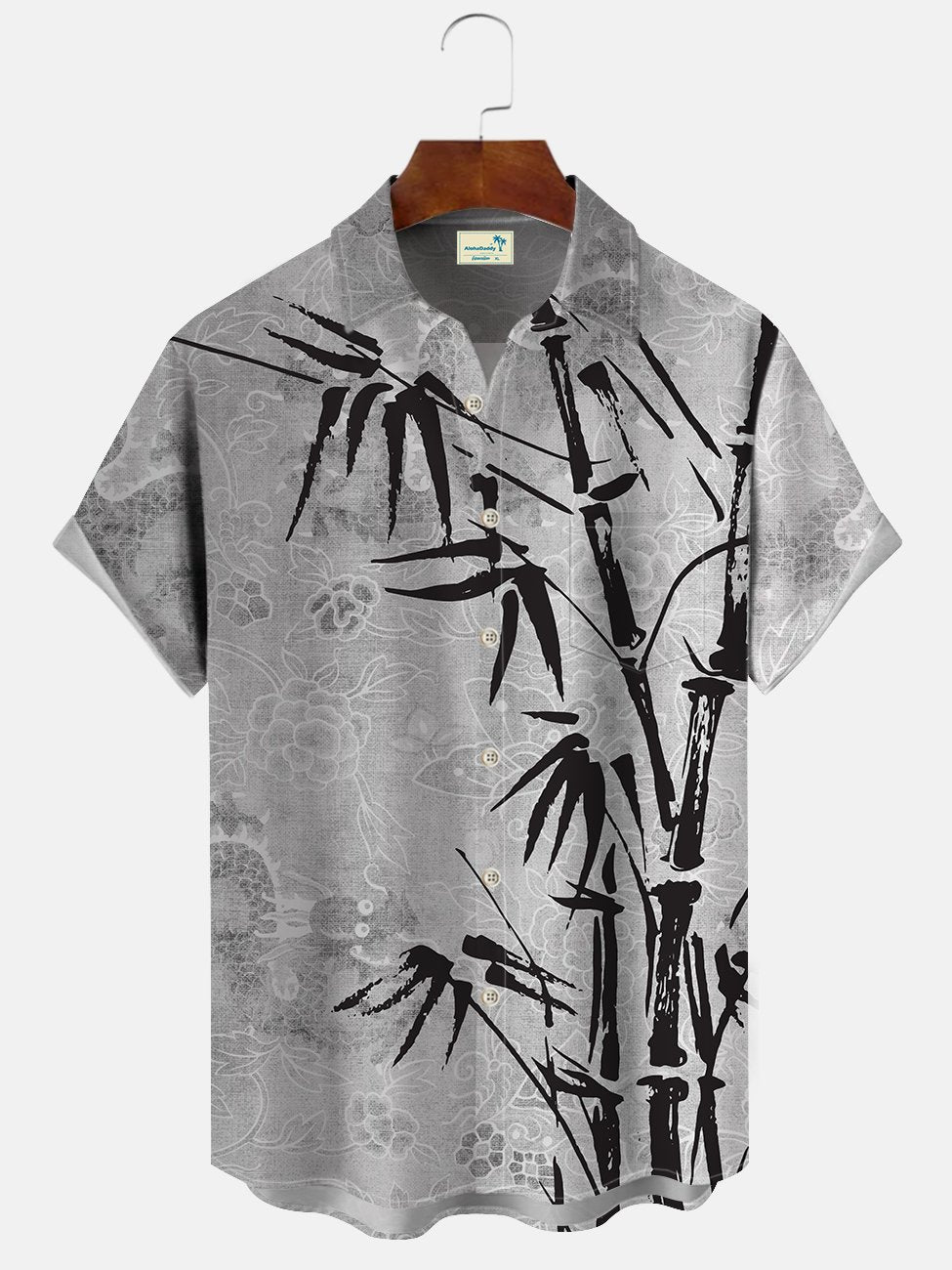 Hawaiian Shirt / Adults / S Men's Vintage Oriental Dragon Ink Bamboo Print Daily Casual Hawaiian Shirt