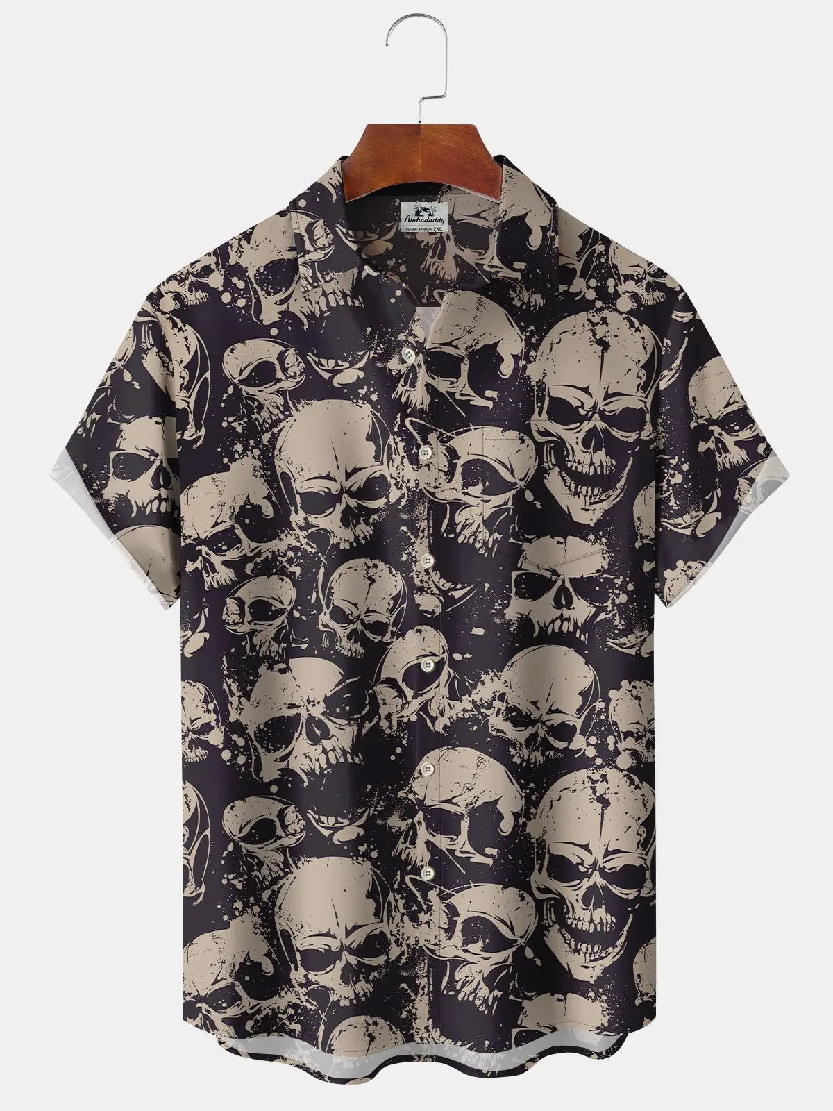 Hawaiian Shirt / Adults / S Men's Vintage Skull Hawaiian Shirt