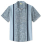Hawaiian Shirt / Adults / S Men's Vintage Textured Geometric Line Bowling Hawaiian Shirt