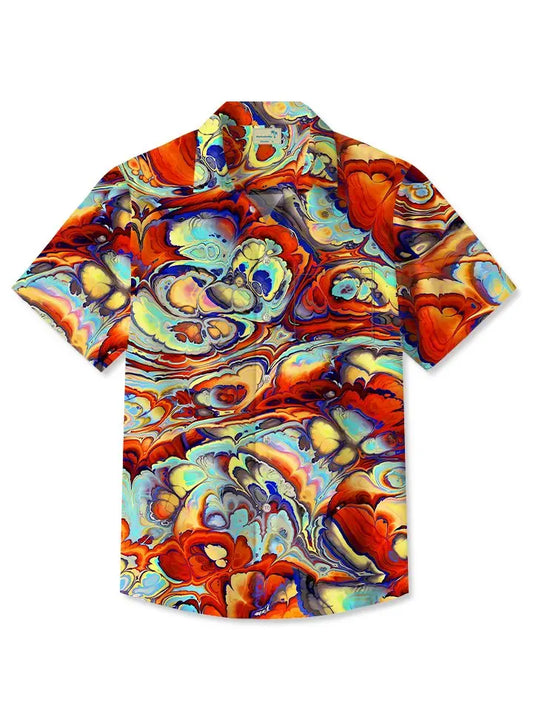 Hawaiian Shirt / Adults / S Men's Vintage Tie Dye Ombre Beach Vacation Hawaiian Shirt