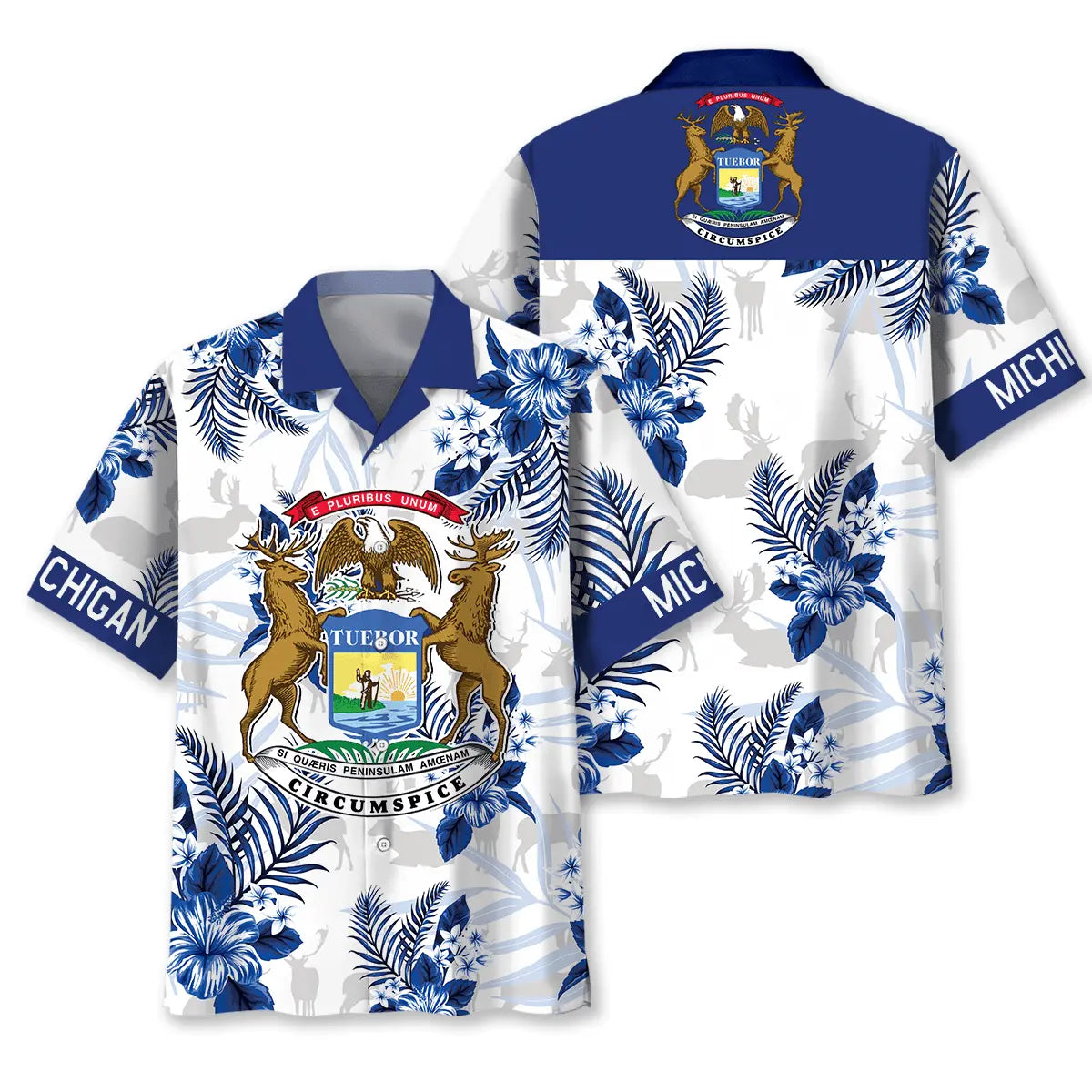 Hawaiian Shirt / Adults / S Michigan State Flag Proud Hawaiian Shirt