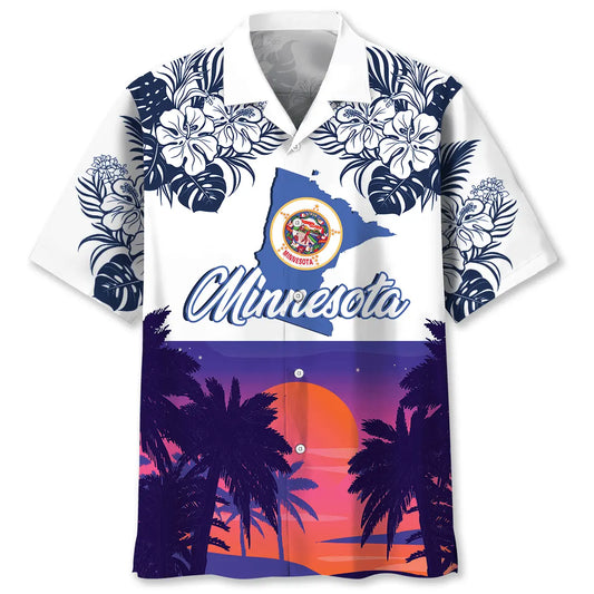 Hawaiian Shirt / Adults / S Minnesota State Sunset Hawaiian Shirt