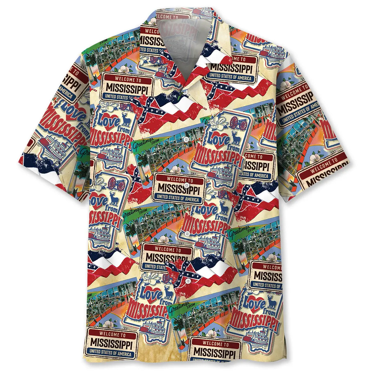 Hawaiian Shirt / Adults / S Mississippi State Vintage Art Hawaiian Shirt
