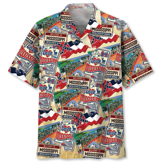 Hawaiian Shirt / Adults / S Mississippi State Vintage Art Hawaiian Shirt