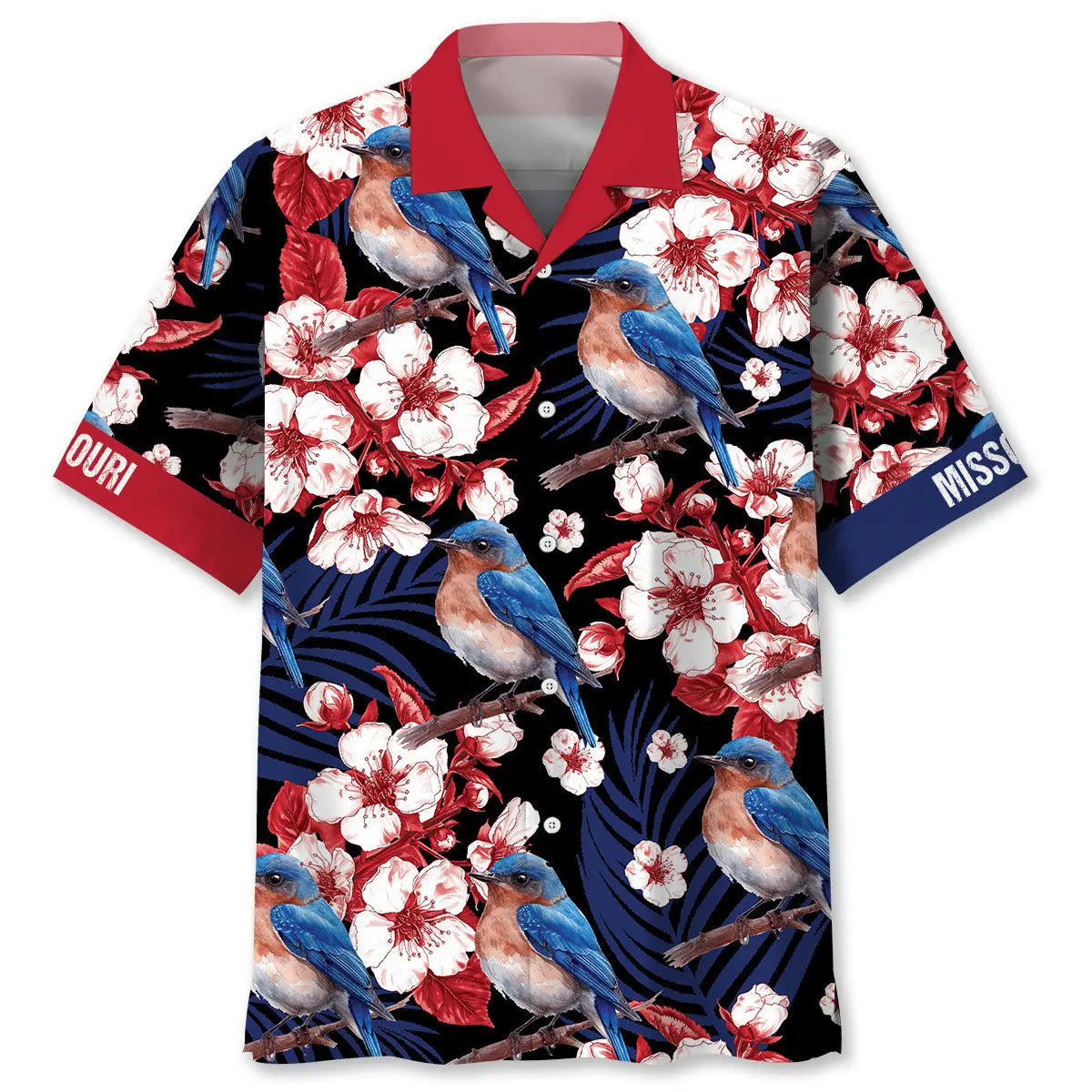 Hawaiian Shirt / Adults / S Missouri State Eastern Bluebird Black Hawaiian Shirt