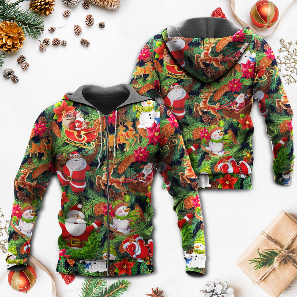 Christmas Santa Snowman Merry Xmas Everyone - Hoodie