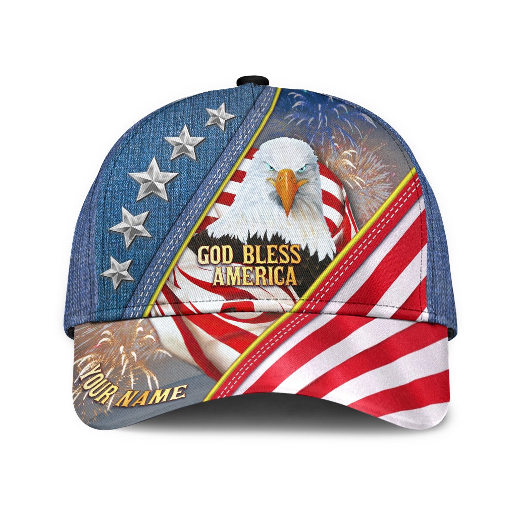 Custom God Bless America Eagle Flag – Classic Cap