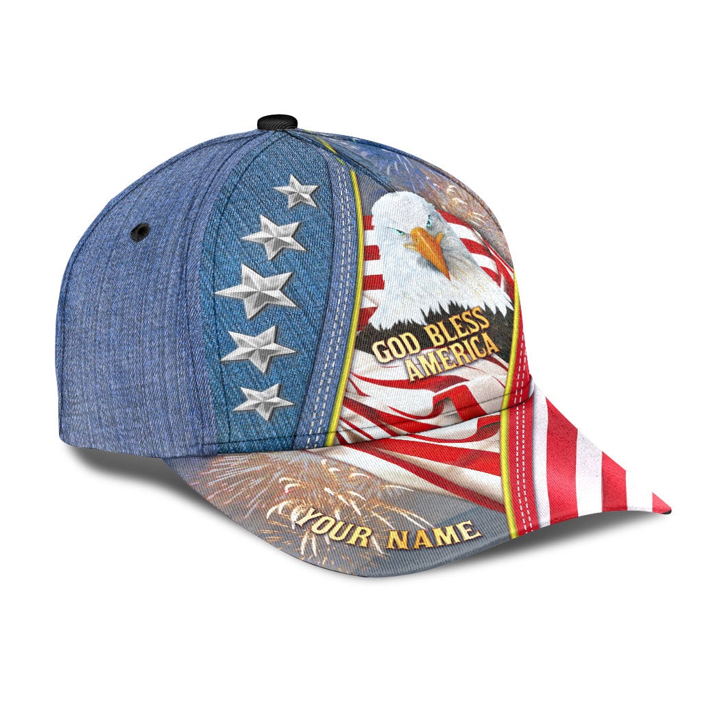 Custom God Bless America Eagle Flag – Classic Cap