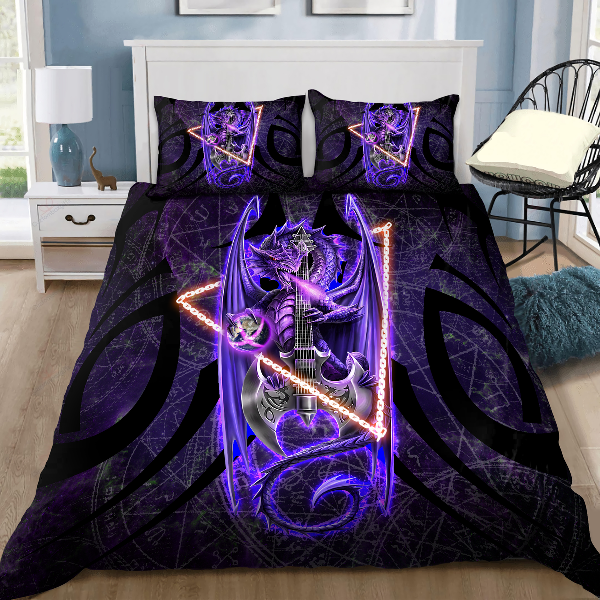Music Dragon Fantasy Bedding Cover For Fantasy Bedroom Decor