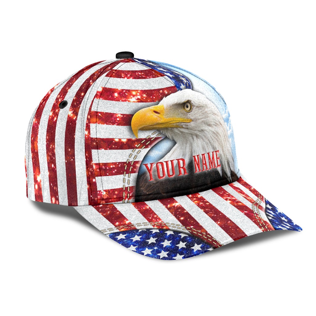 Custom Eagle American Flag Personalized Name – Classic Cap