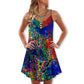 Colorful Butterfly Lover – Women's Summer Sleeveless V-Neck Camisole Dress