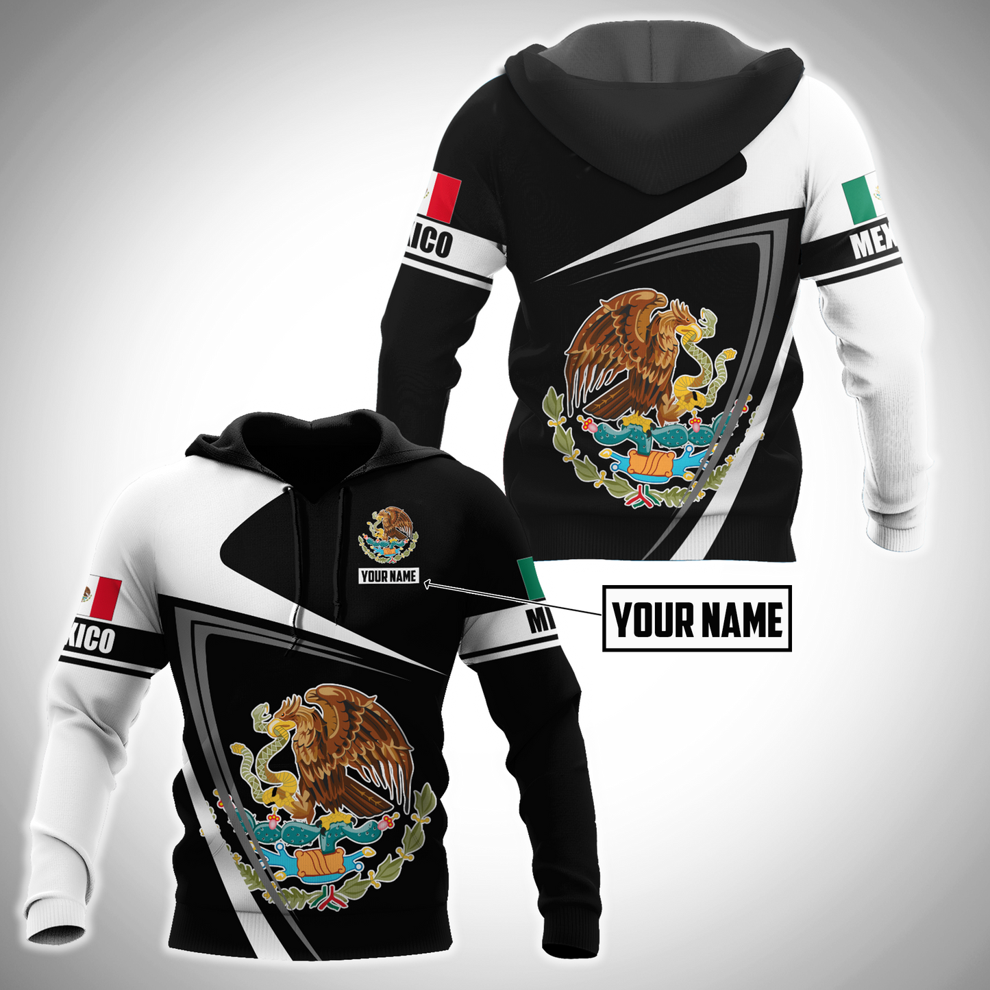 Mexican Custom Name Art – 3D Hoodie