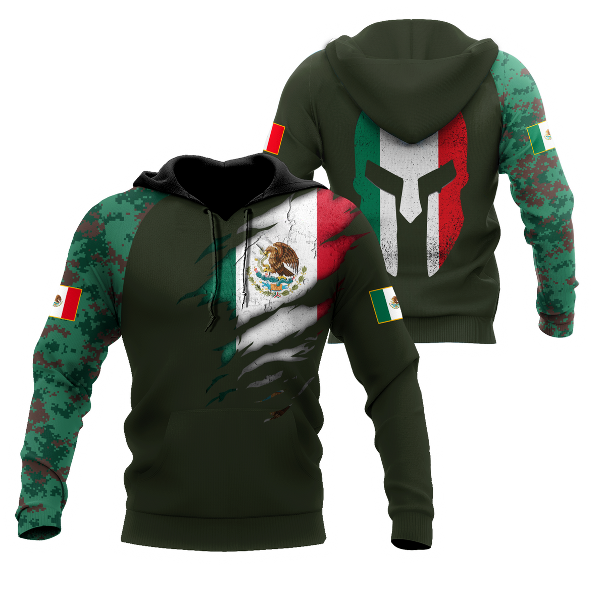 Mexican Coat Of Arms Art - 3D Hoodie