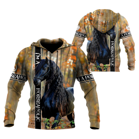 Friesian Horse All Over Print Graphic – 3D Hoodie