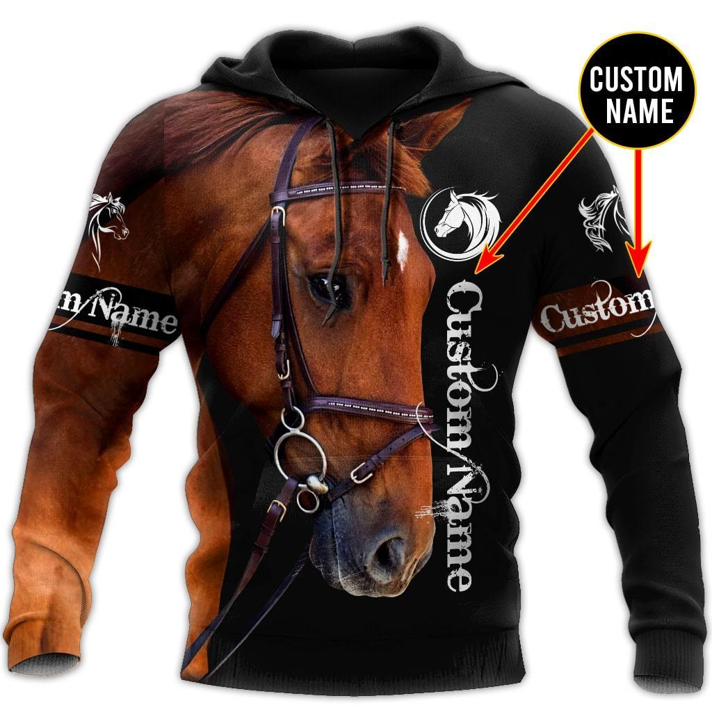 Horse Custom Name Art – 3D Hoodie