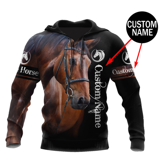 Love Horse All Over Print Art – 3D Hoodie