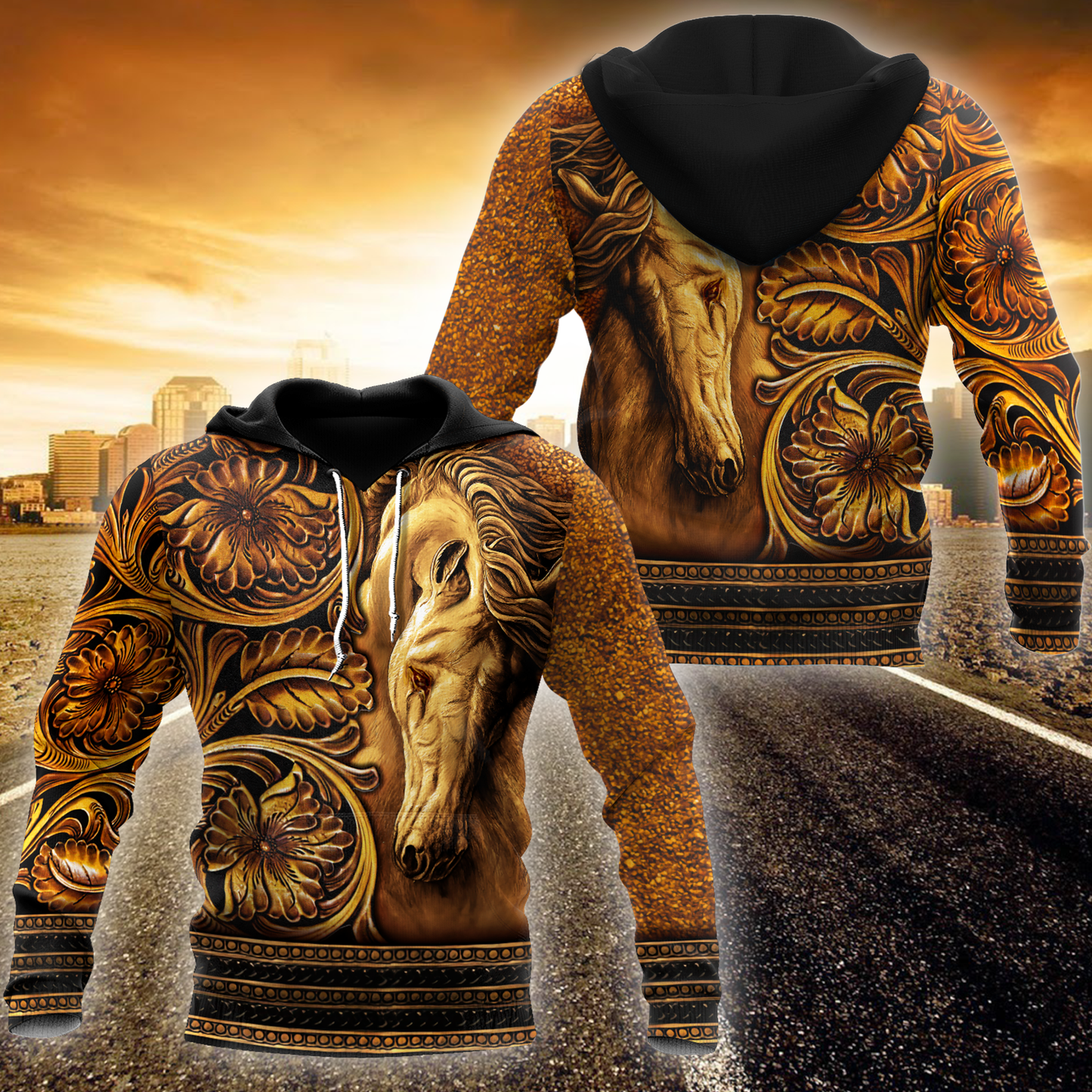 Horse Wood Classic Vintage Style - 3D Hoodie